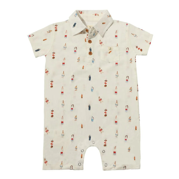 Malokai White Buoys Printed Romper