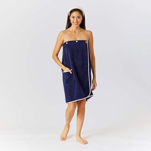 Weezie Shower Towel Wrap Navy