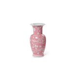 Hand-Painted Pink Chinoiserie Vases / Jar - Ceramic