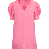 Elephant Dress Short Sleeve Pink with Orange Trim by Kate Leigh