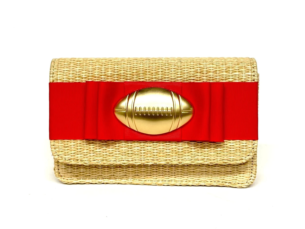 Ruby Straw Clutch Gameday