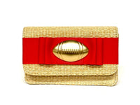Ruby Straw Clutch Gameday