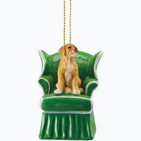 Vintage Reproduction Dog in Chair Ornament