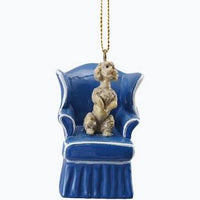 Vintage Reproduction Dog in Chair Ornament