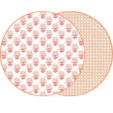 Agra & Jaipur Round Two SIded Placemat Tangerine