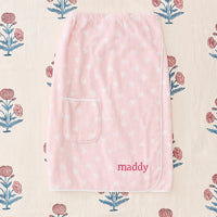 Weezie Shower Towel Wrap Pink Hearts