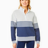 Addison Bay Dottie Stripe Varsity Quarter Zip