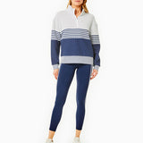 Addison Bay Dottie Stripe Varsity Quarter Zip
