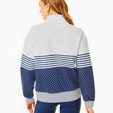 Addison Bay Dottie Stripe Varsity Quarter Zip