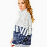 Addison Bay Dottie Stripe Varsity Quarter Zip