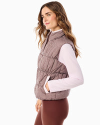 Addison Bay Puffer Whitfield Vest - Milk Chocolate Gingham