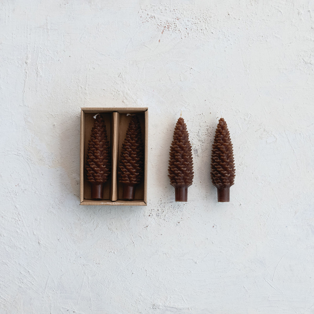 Pinecone Shaped Taper Candles in Box