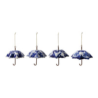 Hand-Painted Stoneware & Metal Umbrella Ornament