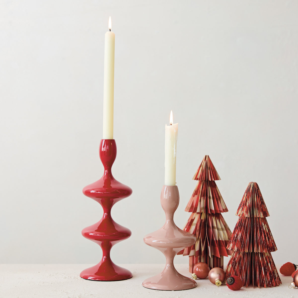 enameled cast aluminum candle holder