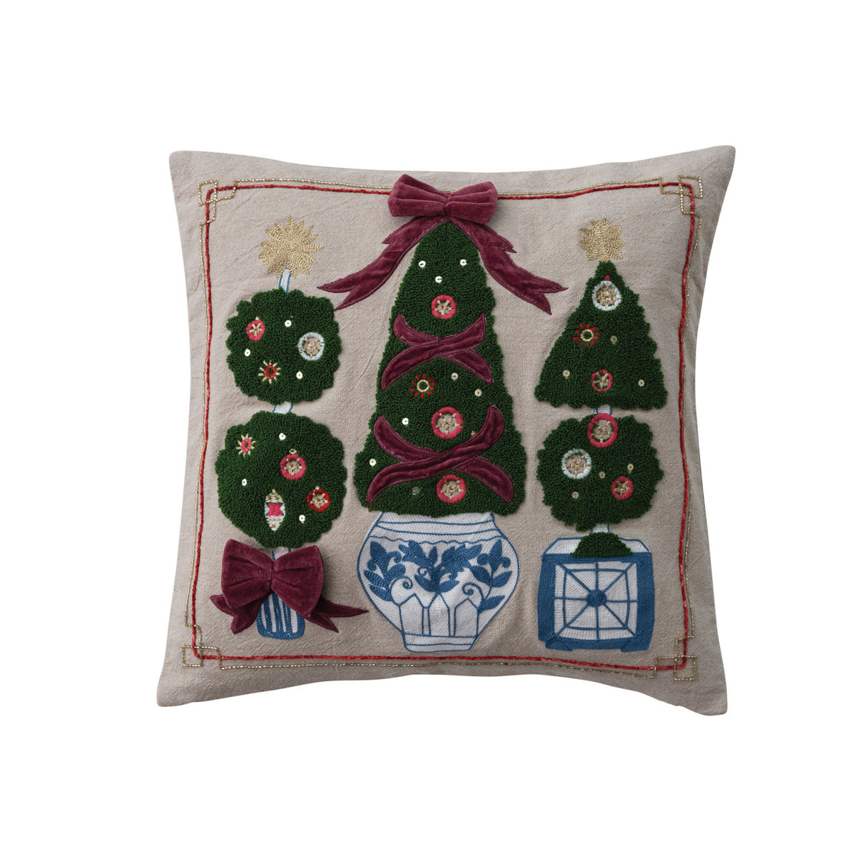 18" Square Cotton Chambray Pillow