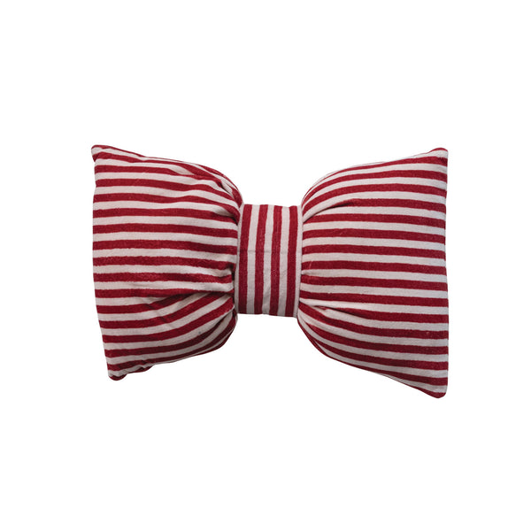 Bow Shaped Striped Lumbar Pillow