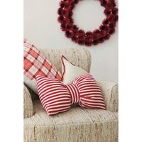 Bow Shaped Striped Lumbar Pillow
