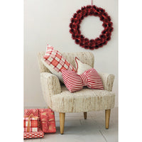 Bow Shaped Striped Lumbar Pillow