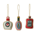 Handmade Fabric Embroidered Bottle Ornament