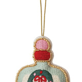 Handmade Fabric Embroidered Bottle Ornament