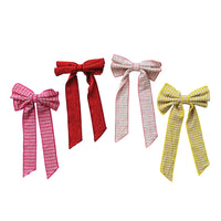 Cotton Velvet Printed Clip-on Bow
