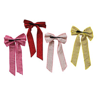 Cotton Velvet Printed Clip-on Bow