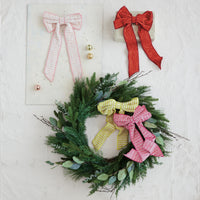 Cotton Velvet Printed Clip-on Bow