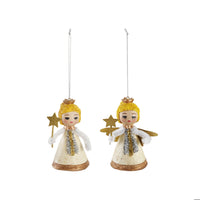 Angel Ornament with Wand & Glitter