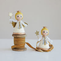 Angel Ornament with Wand & Glitter